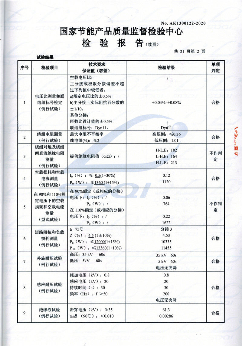 高低压试验报告-S11-1250当阳当阳当阳油浸式变压器-2.jpg